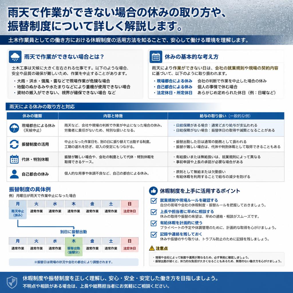 休みの取り方と振替制度の理解